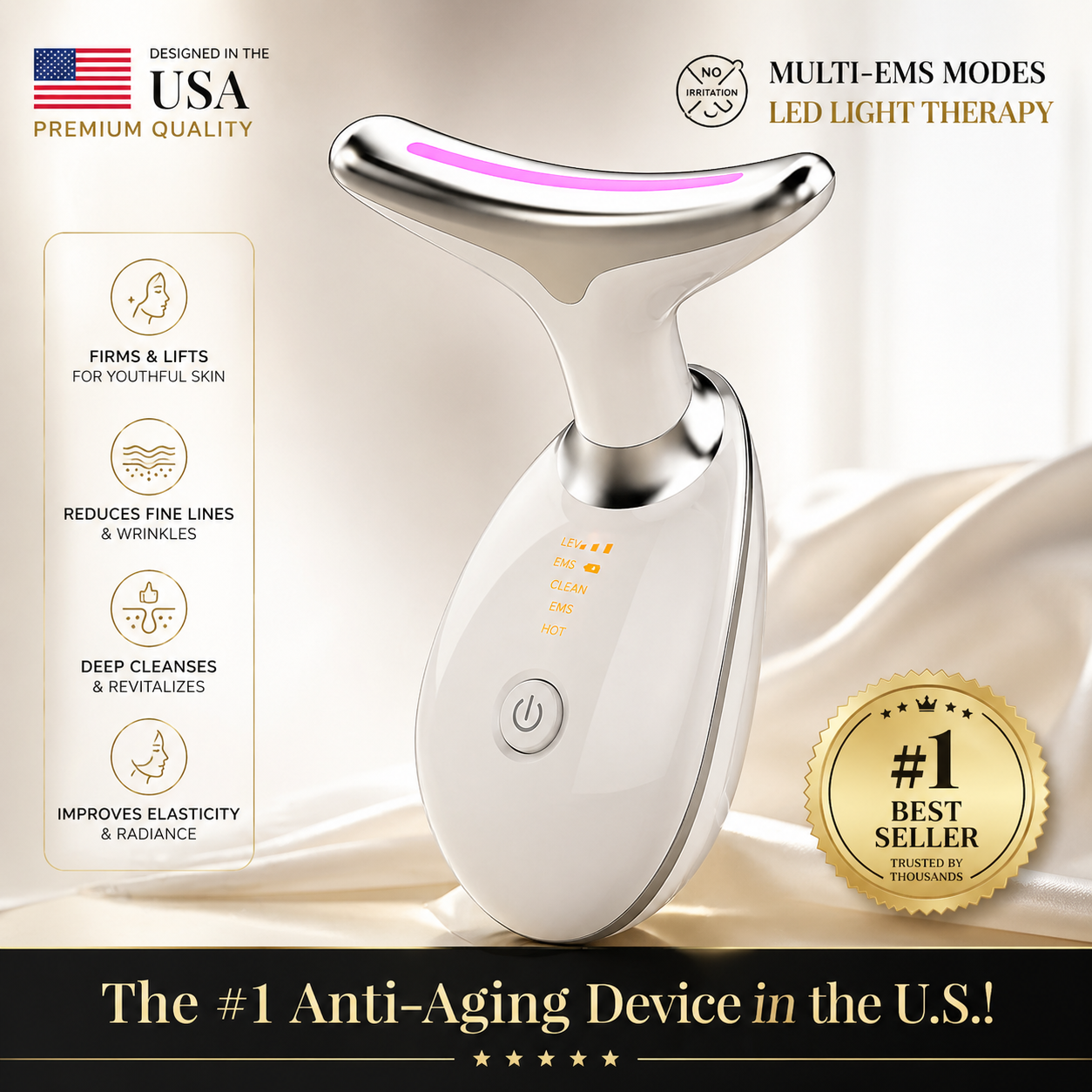 EMS RED LIGHT THERAPY FACE LIFT WRINKLE REMOVER TIGHTEN MASSAGER